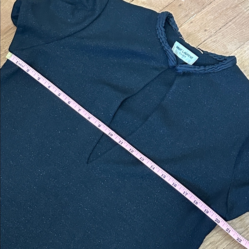 New Saint Laurent wool silk cap sleeve shift sheath boxy knee length mini dress - Picture 16 of 16